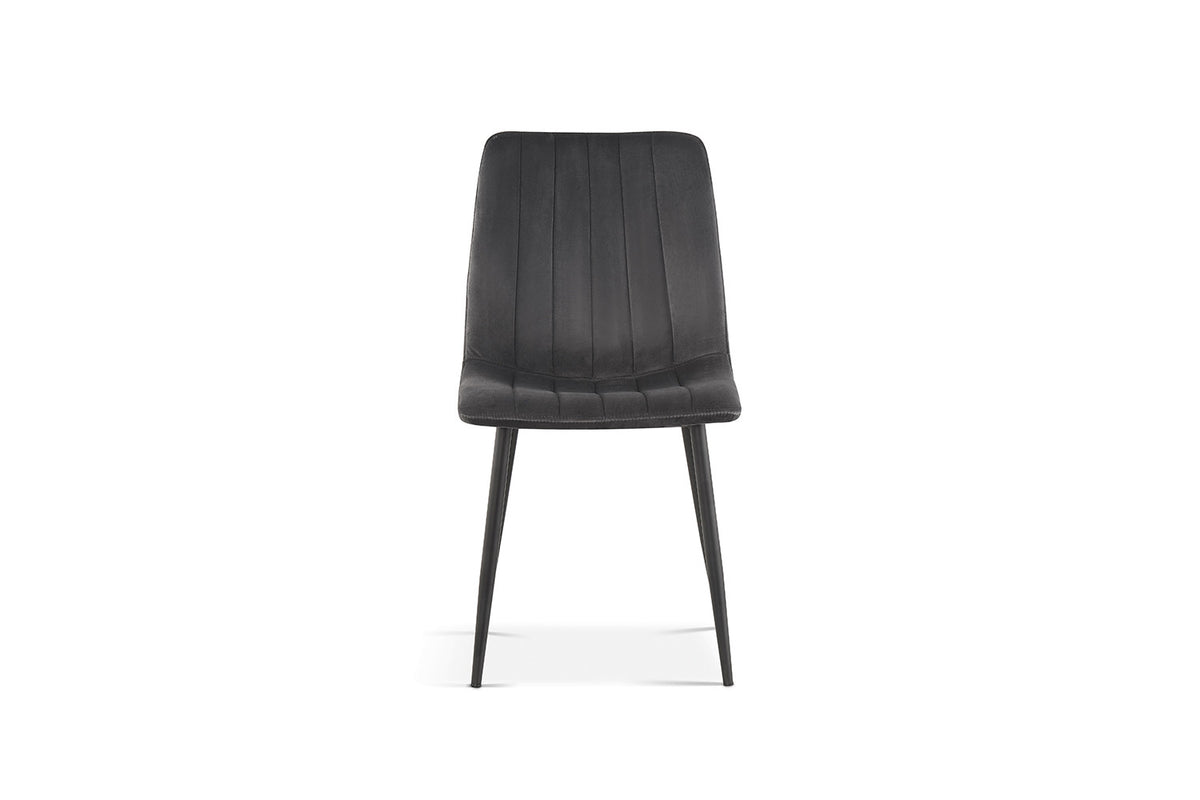 Rousseau - Stoel Willis - Fluweel Grijs - 86x45x55 cm
