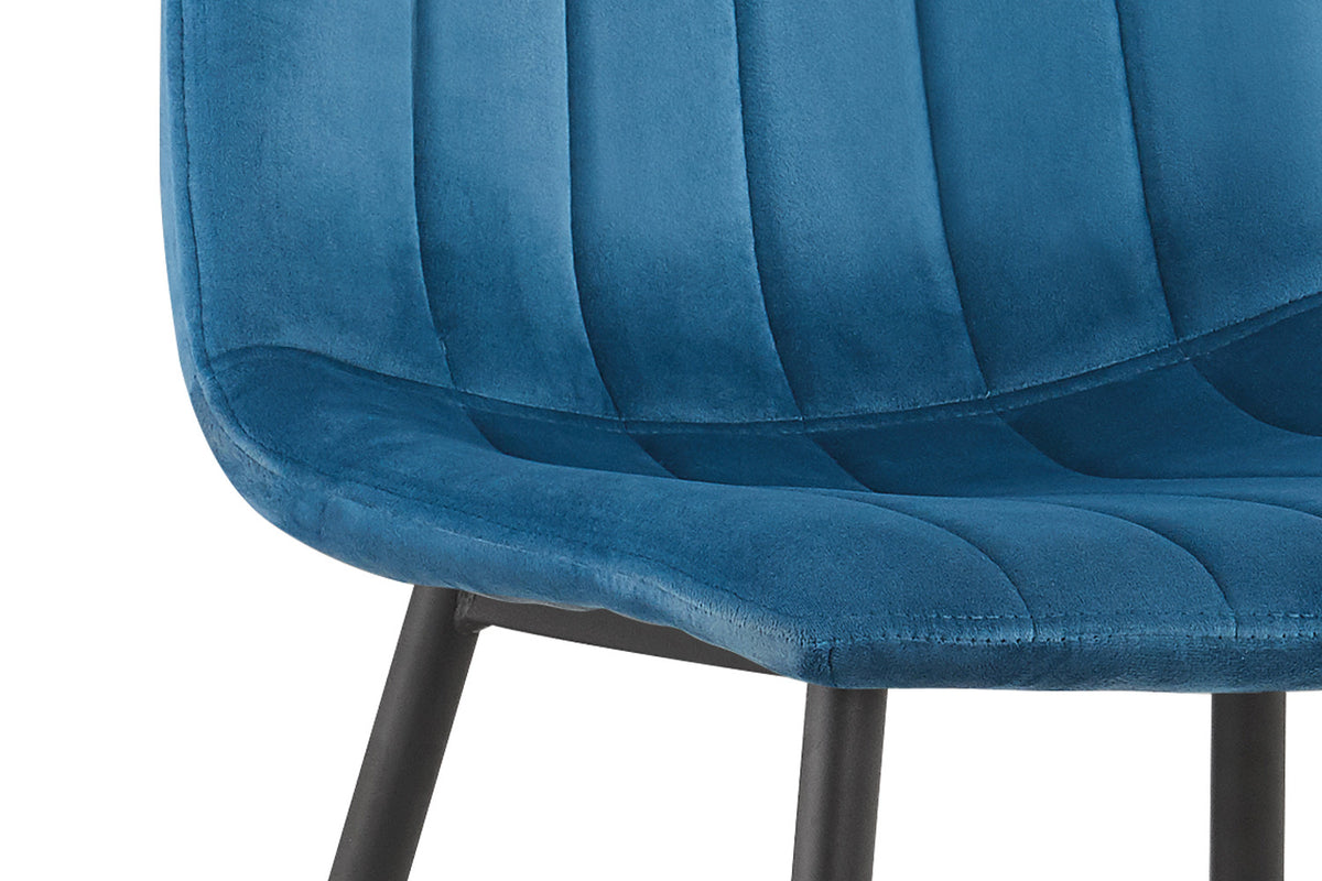 Rousseau - Chaise Willis - Velours Bleu - 86x45x55 cm