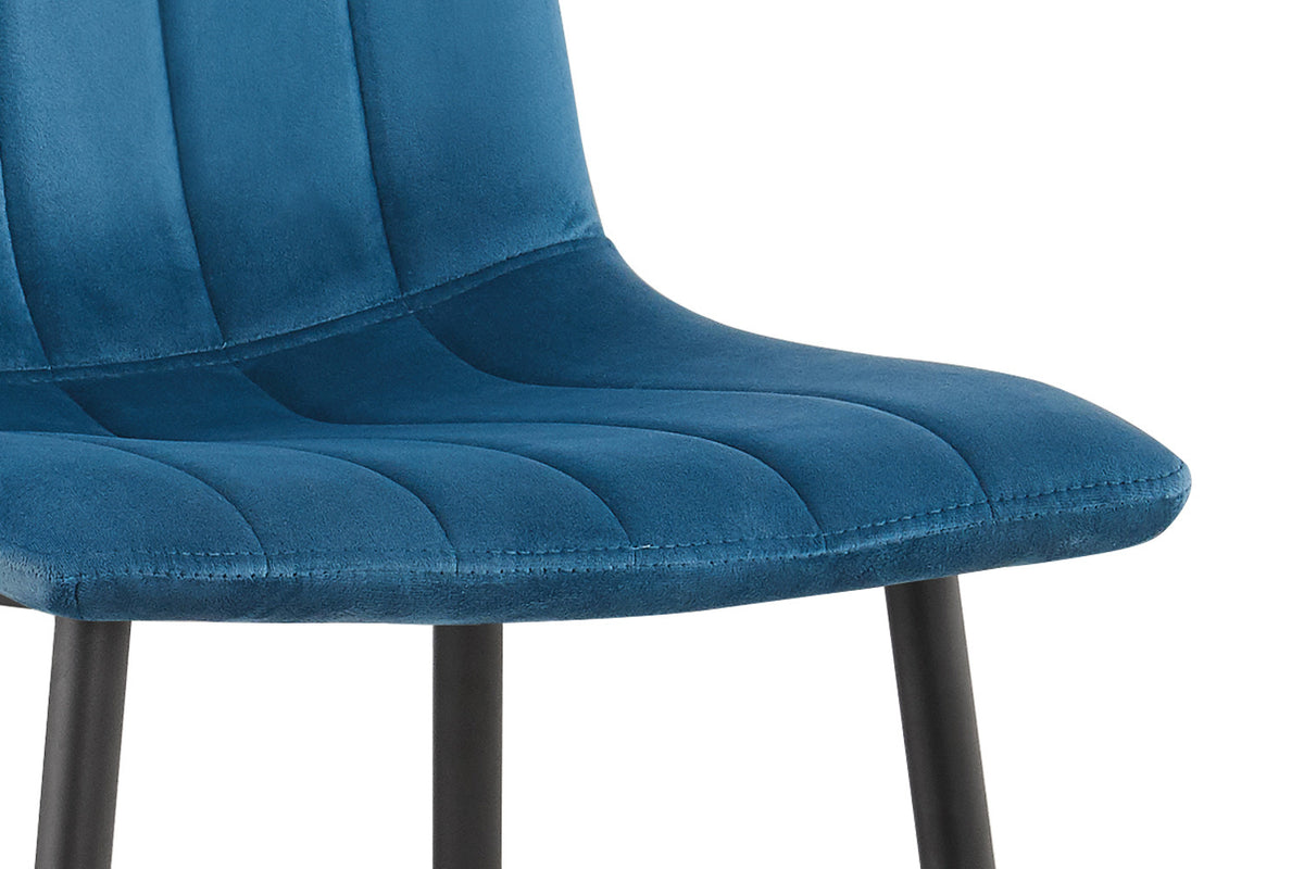 Rousseau - Chaise Willis - Velours Bleu - 86x45x55 cm
