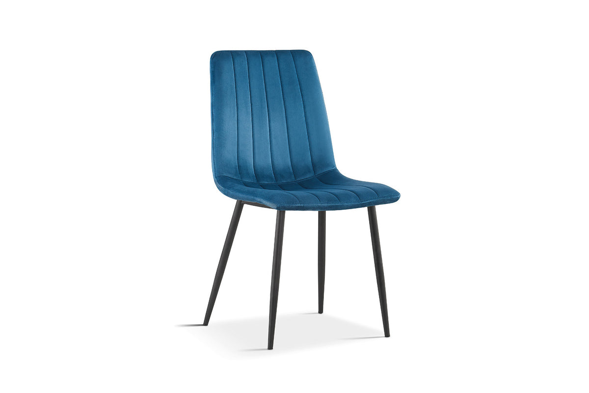 Rousseau - Chaise Willis - Velours Bleu - 86x45x55 cm