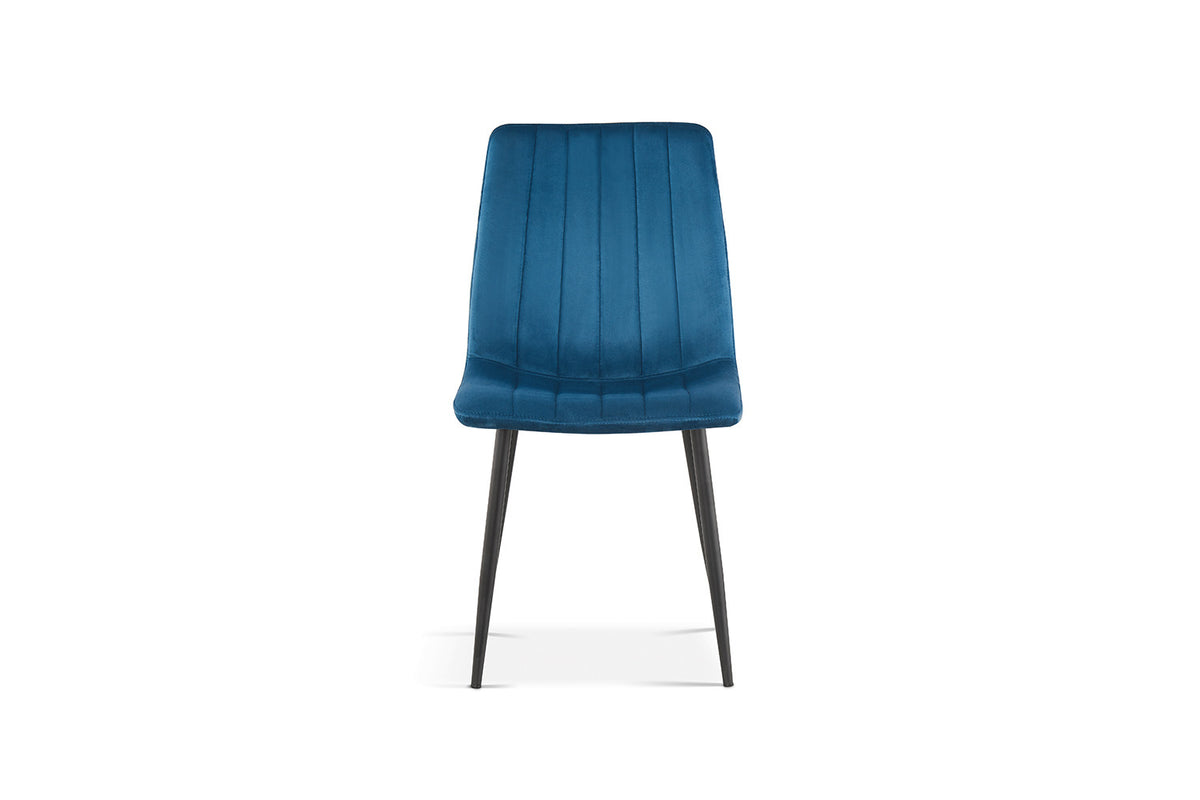 Rousseau - Chaise Willis - Velours Bleu - 86x45x55 cm