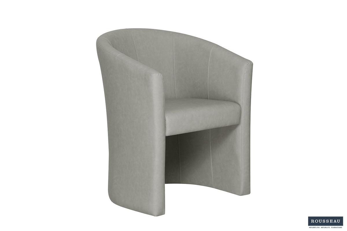 Rousseau - Kuipzeteltje Charlie Vintage PU Lichtgrijs - 81x64x62 cm