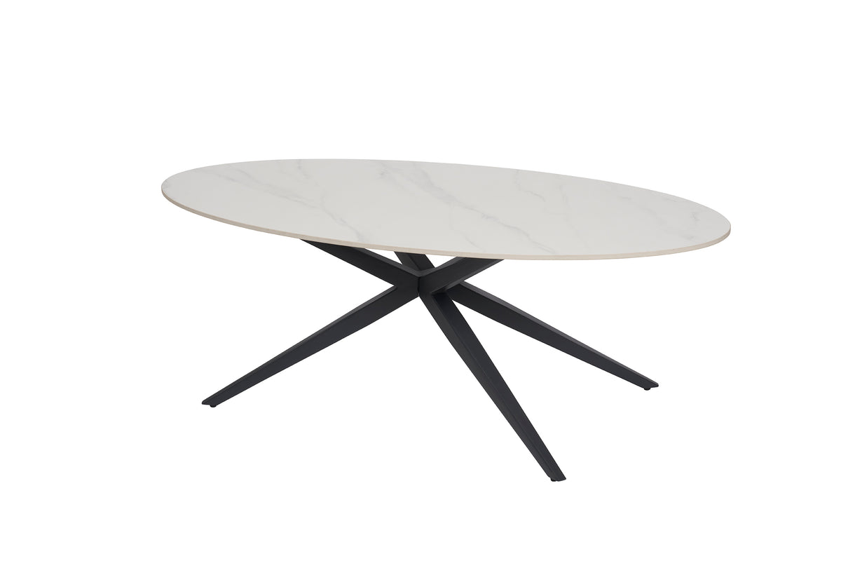 GBO-Ovale Tafel van Kera - Wit Keramiek - 170x75x90cm