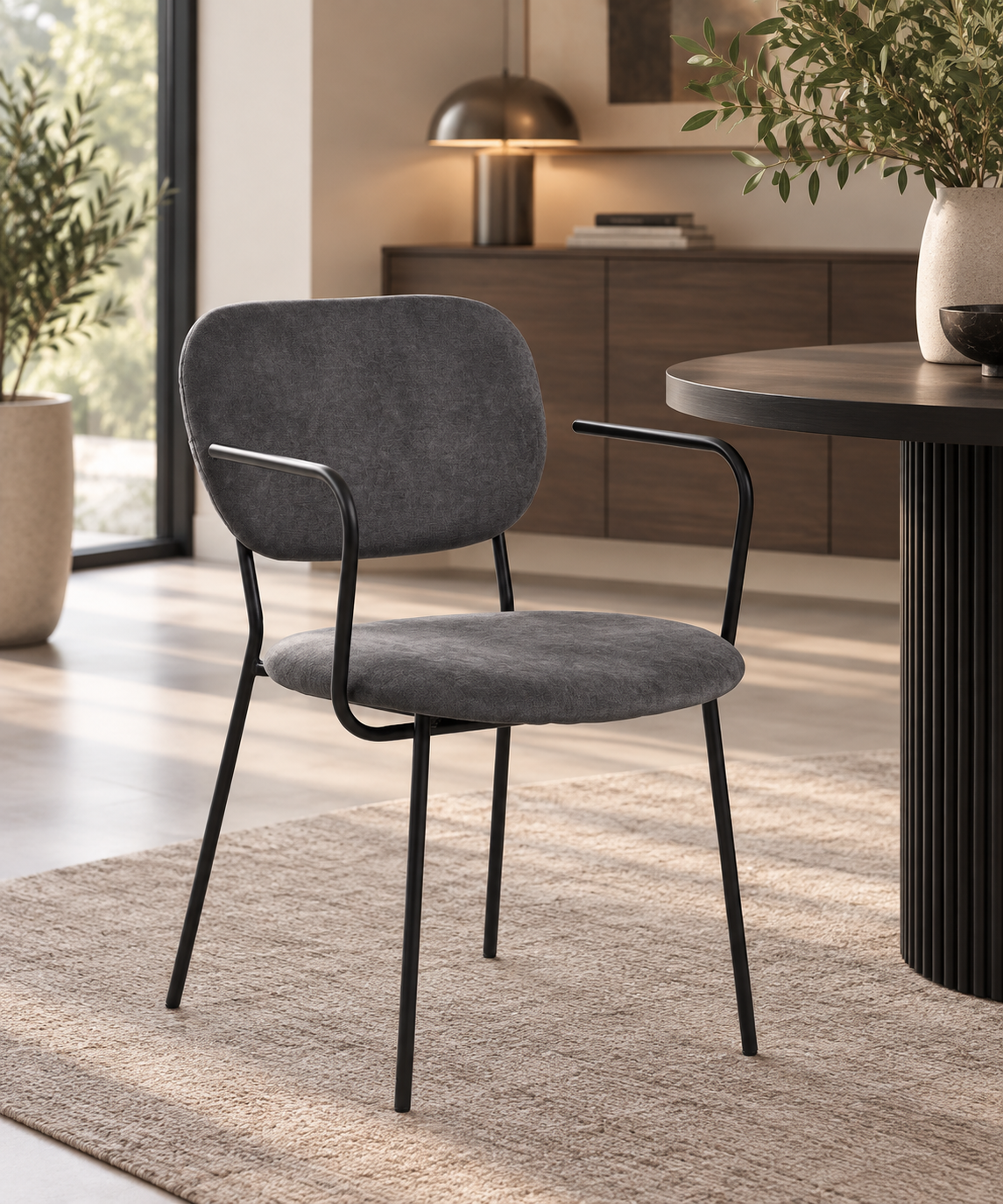 GBO - Eetkamerstoel ST2103 - Stof - Grijs - H82xD48xB52 cm