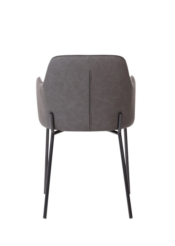 Meubar - Eetkamerstoel Flo - Kunstleder - Antraciet - 54x85x60cm