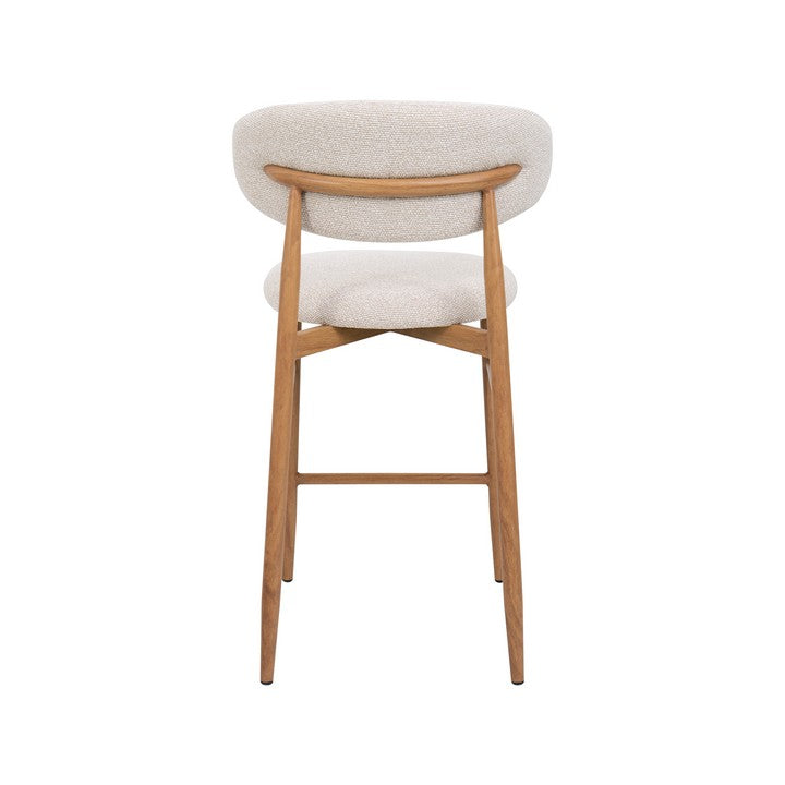 Meubar - Tabouret de bar Locarno - Tissu - Beige - 52 x 56 x 94 cm