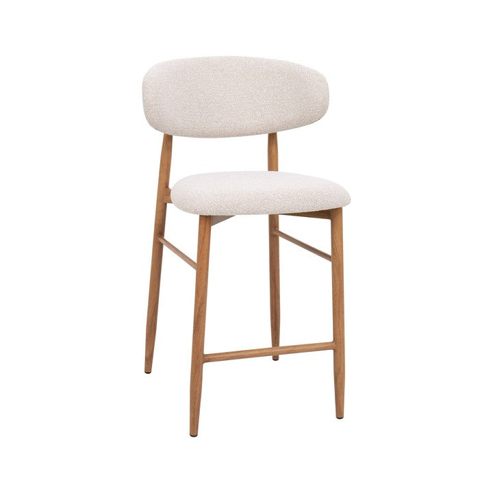 Meubar - Tabouret de bar Locarno - Tissu - Beige - 52 x 56 x 94 cm
