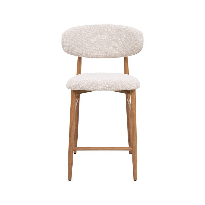 Meubar - Tabouret de bar Locarno - Tissu - Beige - 52 x 56 x 94 cm