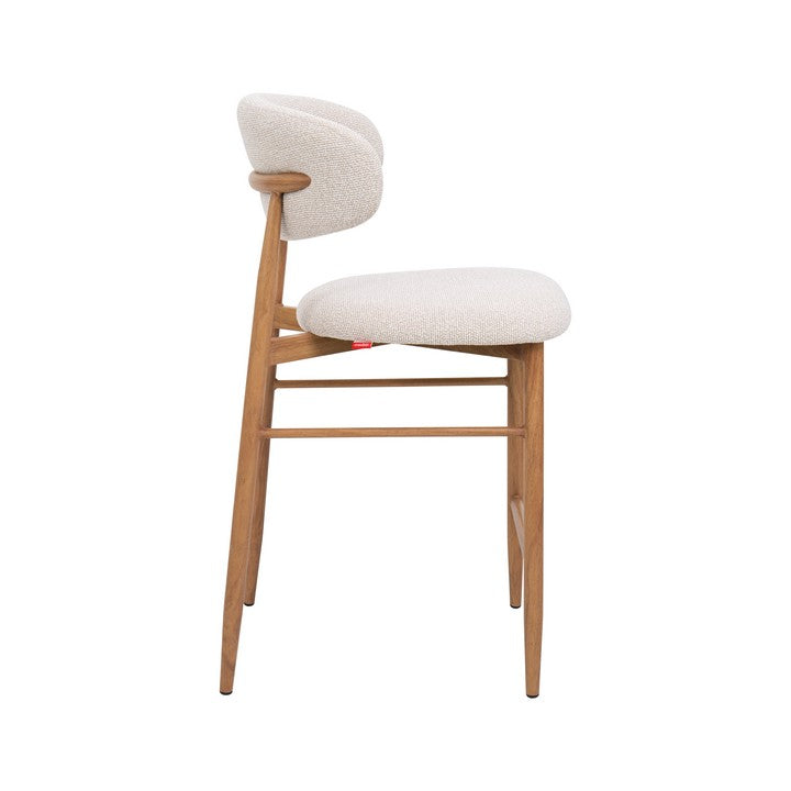 Meubar - Tabouret de bar Locarno - Tissu - Beige - 52 x 56 x 94 cm