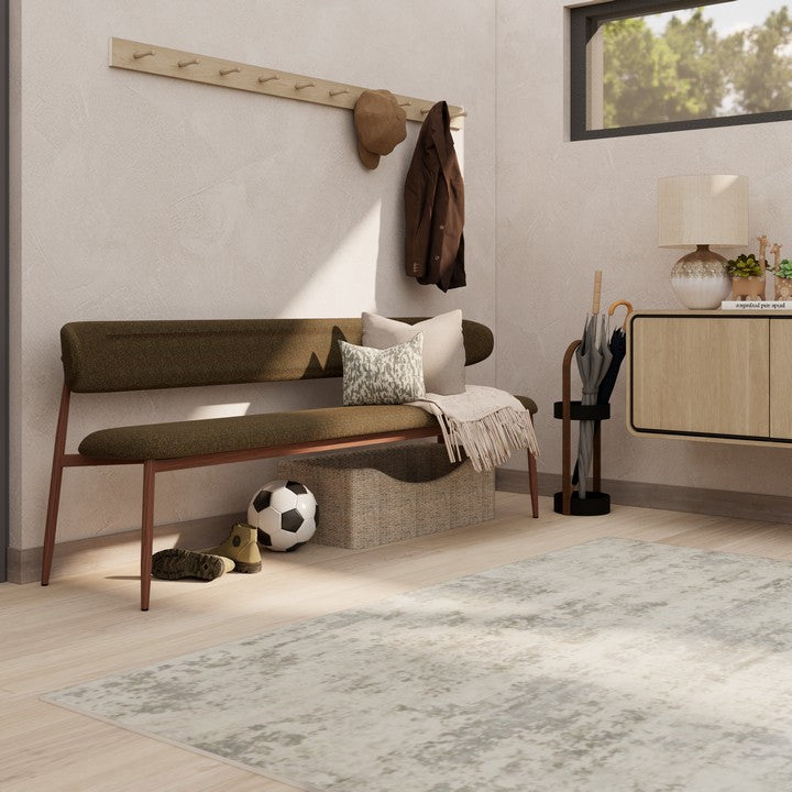 Meubar - Zitbank Locarno - Stof - Bruin - 155 x 56 x 77 cm