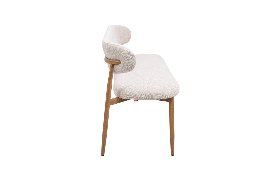 Meubar - Chaise de salle à manger Locarno - Tissu - Beige - 52 x 56 x 77 cm