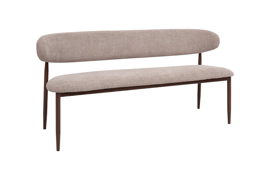 Meubar - Zitbank Locarno - Stof - Lichtbruin - 155 x 56 x 77 cm