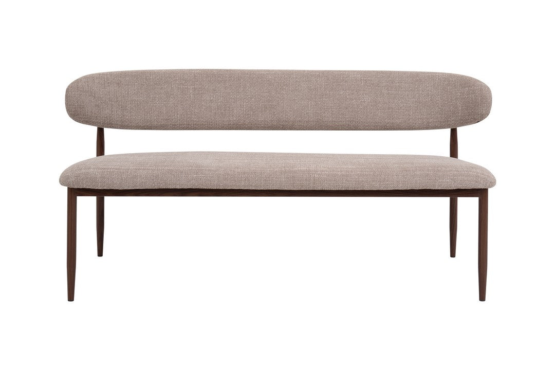 Meubar - Zitbank Locarno - Stof - Lichtbruin - 155 x 56 x 77 cm