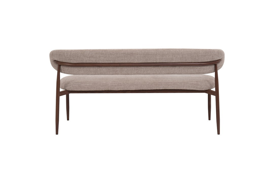 Meubar - Zitbank Locarno - Stof - Lichtbruin - 155 x 56 x 77 cm
