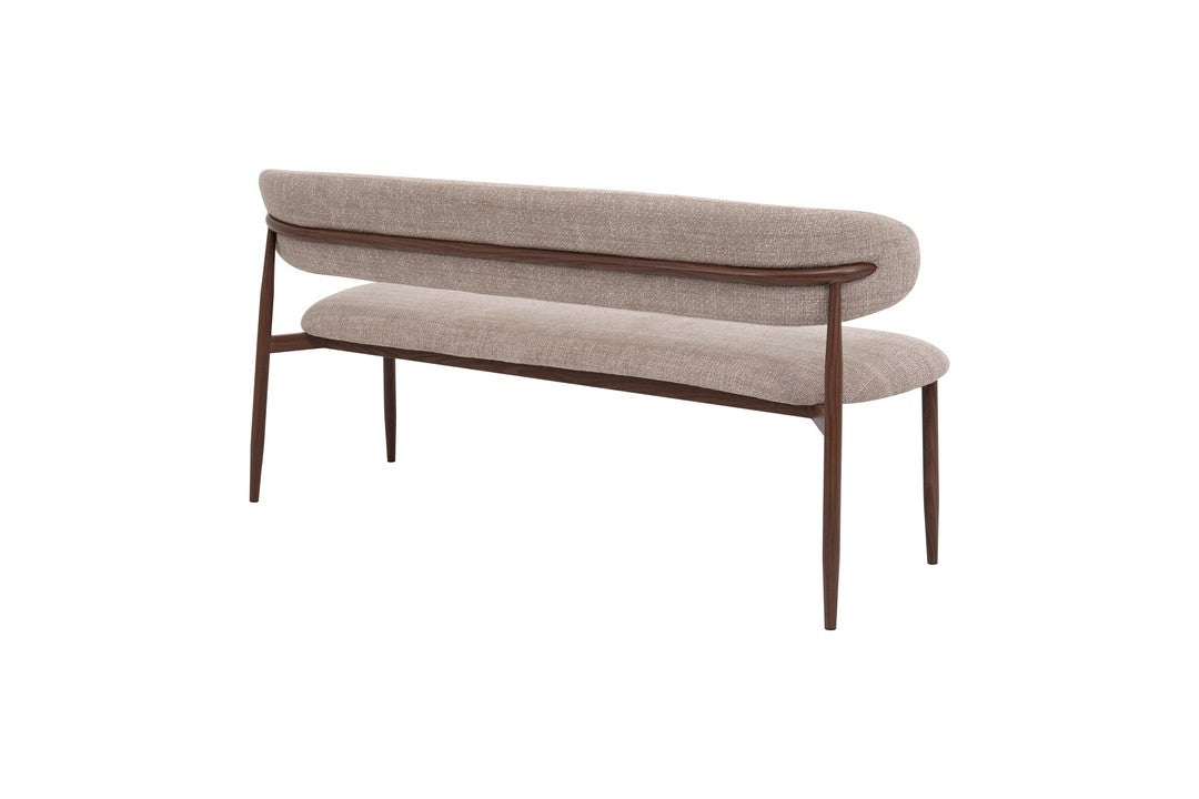 Meubar - Zitbank Locarno - Stof - Lichtbruin - 155 x 56 x 77 cm
