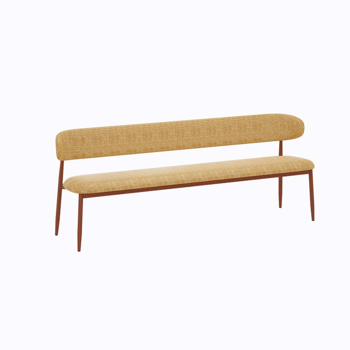 Meubar - Zitbank Locarno - Stof - Geel - 155 x 56 x 77 cm
