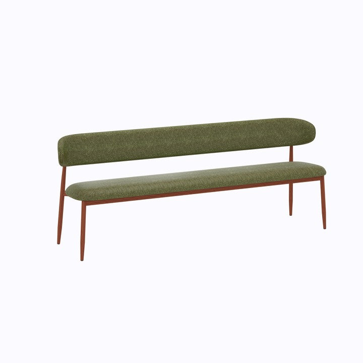 Meubar - Zitbank Locarno - Stof - Groen - 155 x 56 x 77 cm