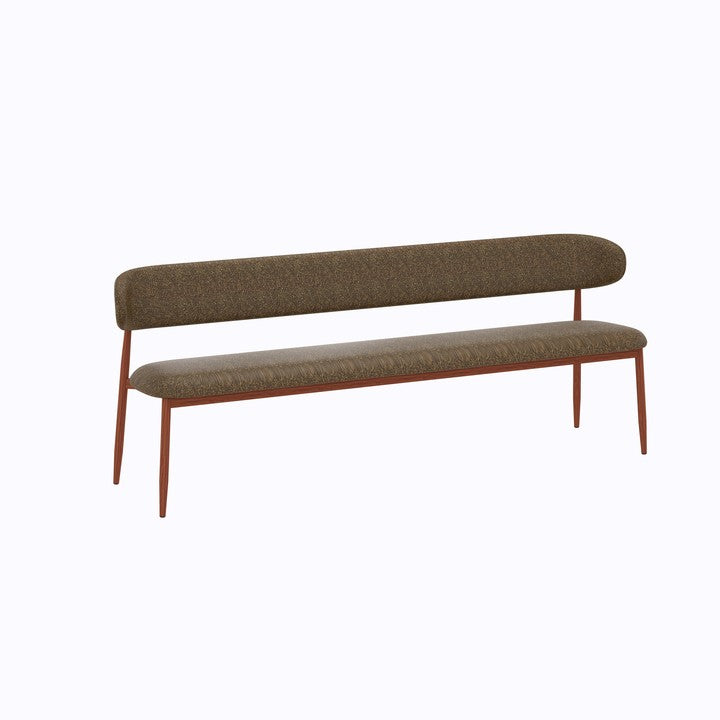 Meubar - Zitbank Locarno - Stof - Bruin - 155 x 56 x 77 cm