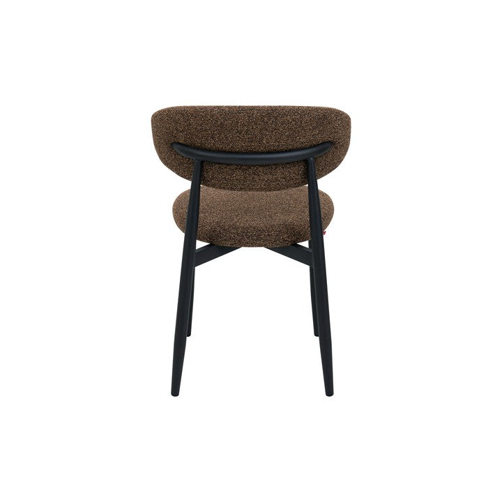 Meubar - Chaise de salle à manger Locarno - Tissu - Marron - 52 x 56 x 77 cm