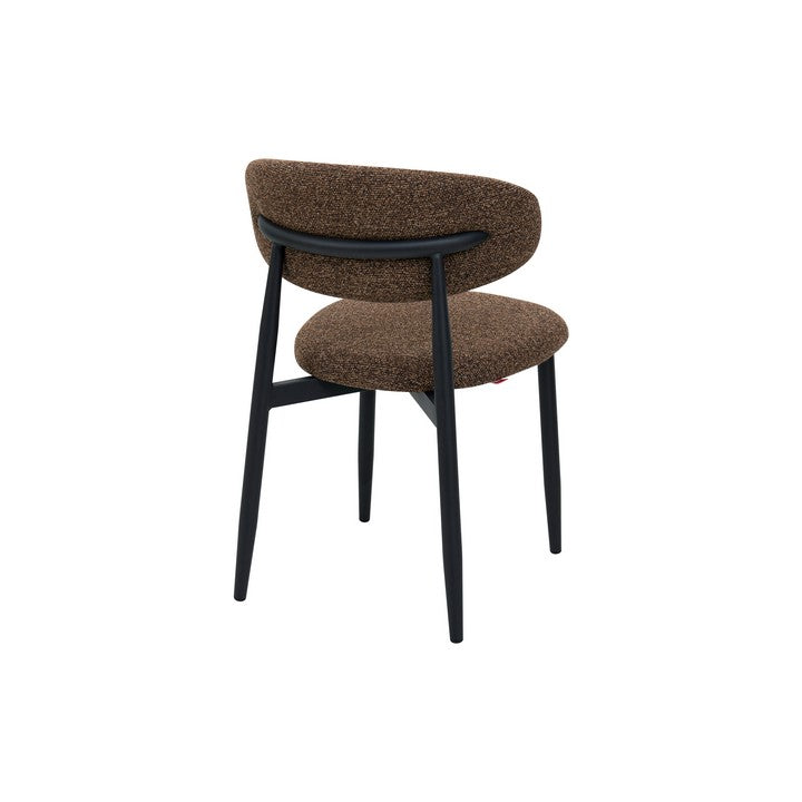 Meubar - Chaise de salle à manger Locarno - Tissu - Marron - 52 x 56 x 77 cm