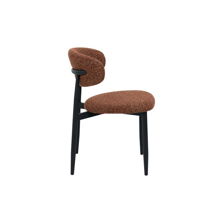 Meubar - Chaise de salle à manger Locarno - Tissu - Bordeaux - 52 x 56 x 77 cm