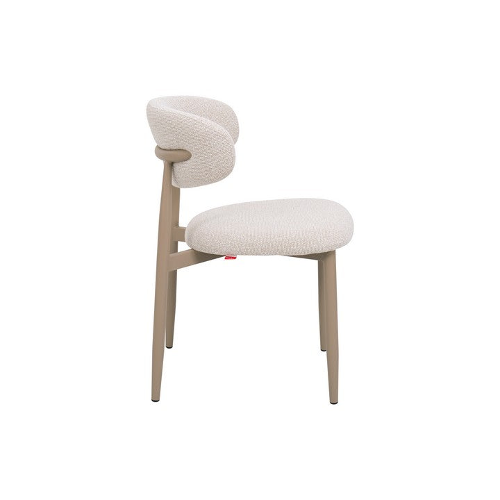 Meubar - Eetkamerstoel Locarno - Stof - Beige - 52 x 56 x 77 cm
