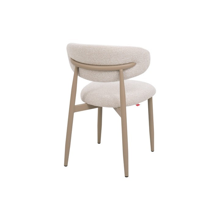 Meubar - Eetkamerstoel Locarno - Stof - Beige - 52 x 56 x 77 cm
