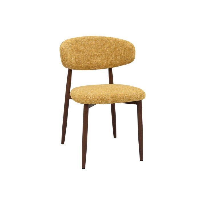 Meubar - Eetkamerstoel Locarno - Stof - Geel - 52 x 56 x 77 cm