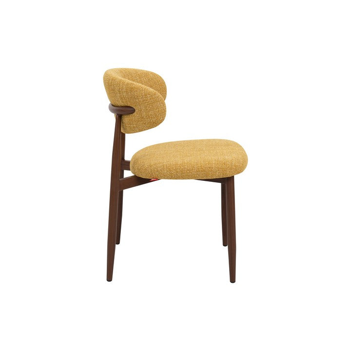 Meubar - Eetkamerstoel Locarno - Stof - Geel - 52 x 56 x 77 cm