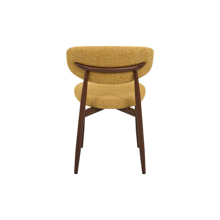 Meubar - Chaise de salle à manger Locarno - Tissu - Jaune - 52 x 56 x 77 cm