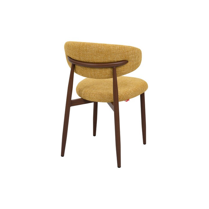 Meubar - Chaise de salle à manger Locarno - Tissu - Jaune - 52 x 56 x 77 cm