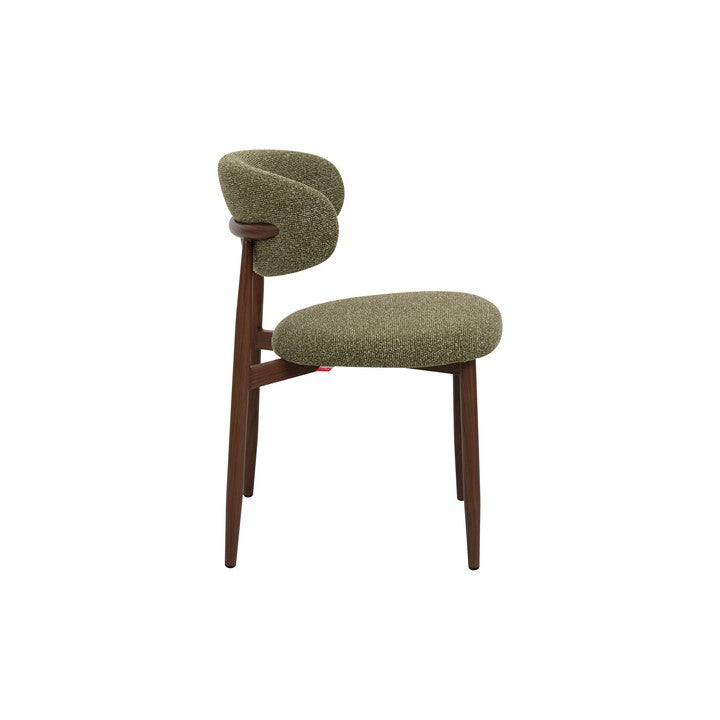 Meubar - Eetkamerstoel Locarno - Stof - Groen - 52 x 56 x 77 cm