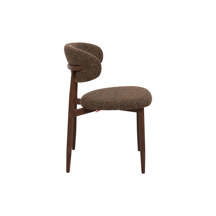 Meubar - Chaise de salle à manger Locarno - Tissu - Marron - 52 x 56 x 77 cm