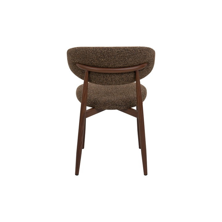Meubar - Chaise de salle à manger Locarno - Tissu - Marron - 52 x 56 x 77 cm