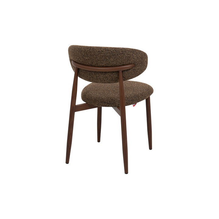 Meubar - Chaise de salle à manger Locarno - Tissu - Marron - 52 x 56 x 77 cm