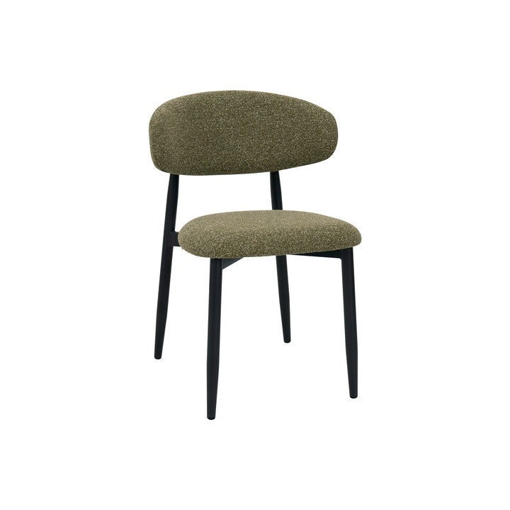 Meubar - Chaise de salle à manger Locarno - Tissu - Vert - 52 x 56 x 77 cm