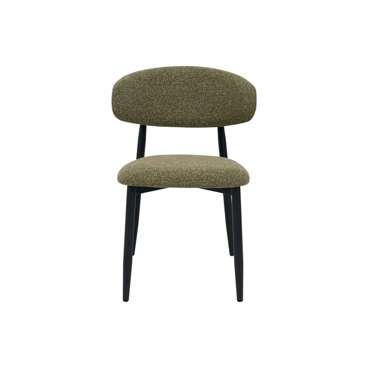 Meubar - Chaise de salle à manger Locarno - Tissu - Vert - 52 x 56 x 77 cm