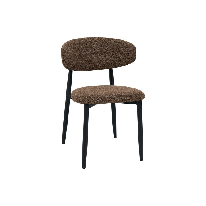 Meubar - Chaise de salle à manger Locarno - Tissu - Marron - 52 x 56 x 77 cm
