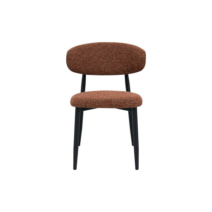 Meubar - Chaise de salle à manger Locarno - Tissu - Bordeaux - 52 x 56 x 77 cm