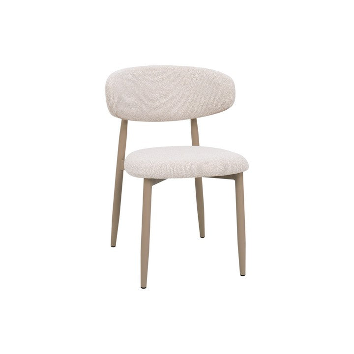 Meubar - Eetkamerstoel Locarno - Stof - Beige - 52 x 56 x 77 cm