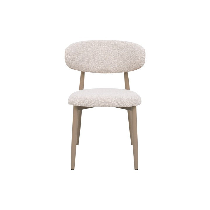 Meubar - Eetkamerstoel Locarno - Stof - Beige - 52 x 56 x 77 cm
