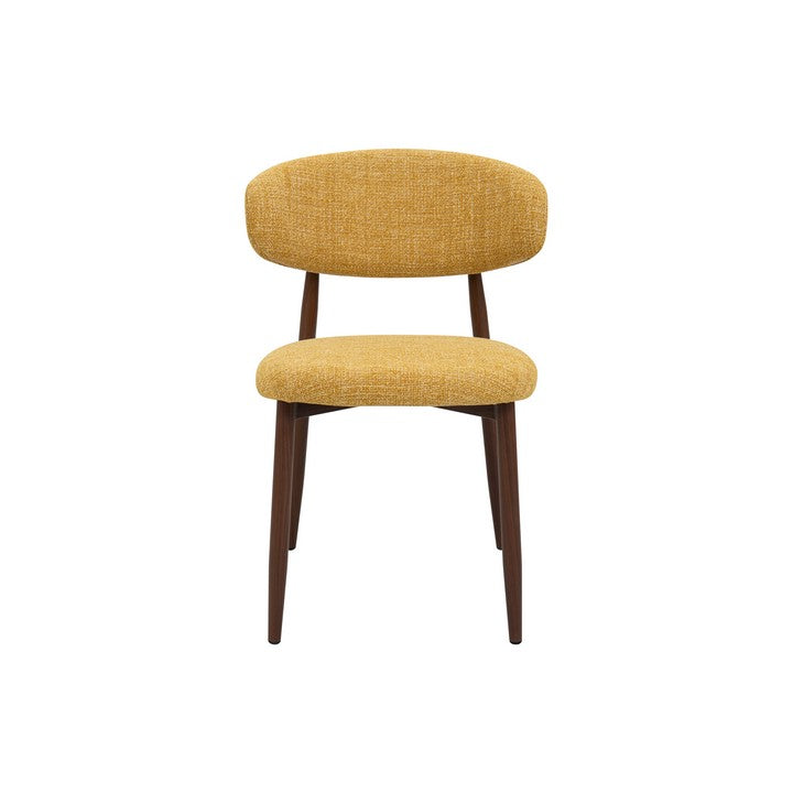 Meubar - Chaise de salle à manger Locarno - Tissu - Jaune - 52 x 56 x 77 cm