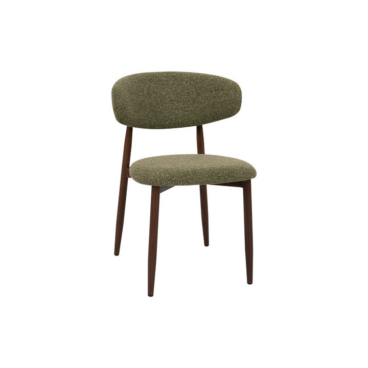 Meubar - Eetkamerstoel Locarno - Stof - Groen - 52 x 56 x 77 cm