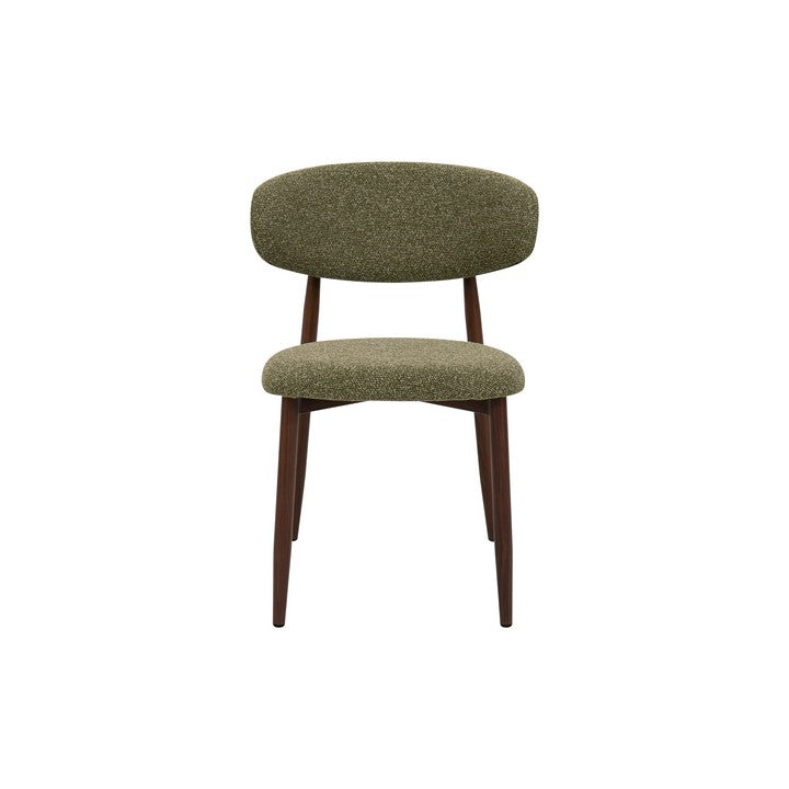 Meubar - Eetkamerstoel Locarno - Stof - Groen - 52 x 56 x 77 cm