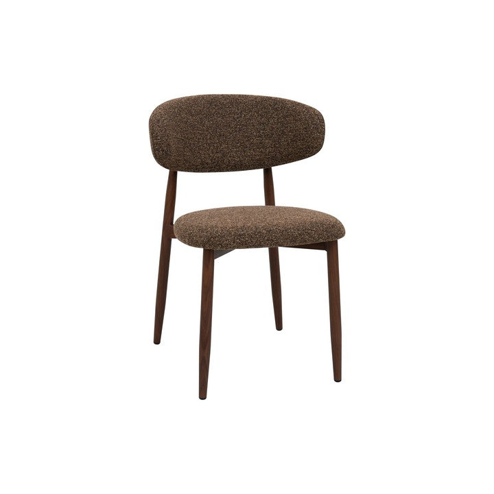 Meubar - Chaise de salle à manger Locarno - Tissu - Marron - 52 x 56 x 77 cm