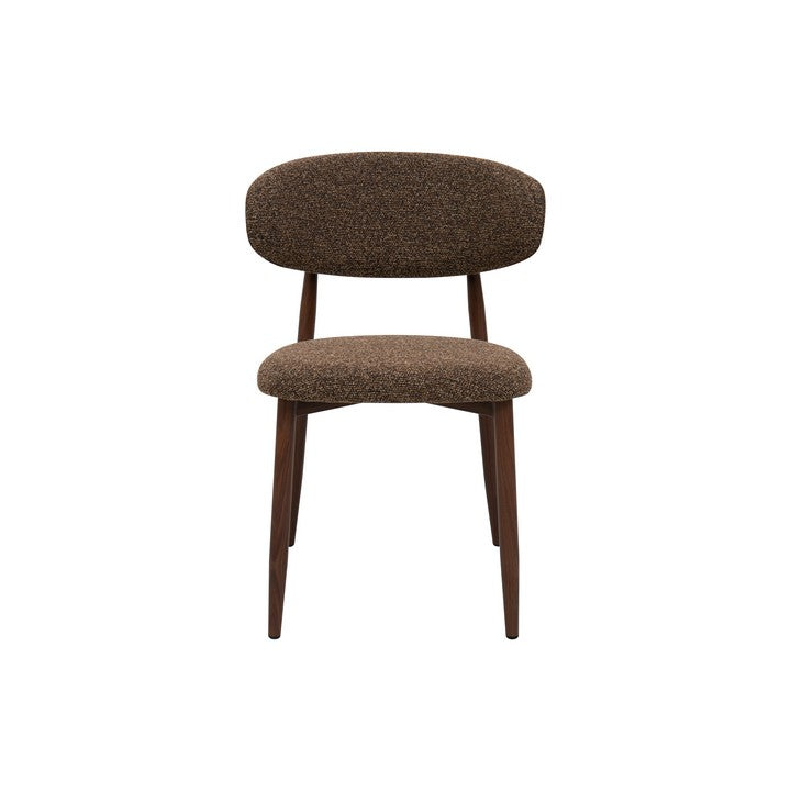 Meubar - Chaise de salle à manger Locarno - Tissu - Marron - 52 x 56 x 77 cm