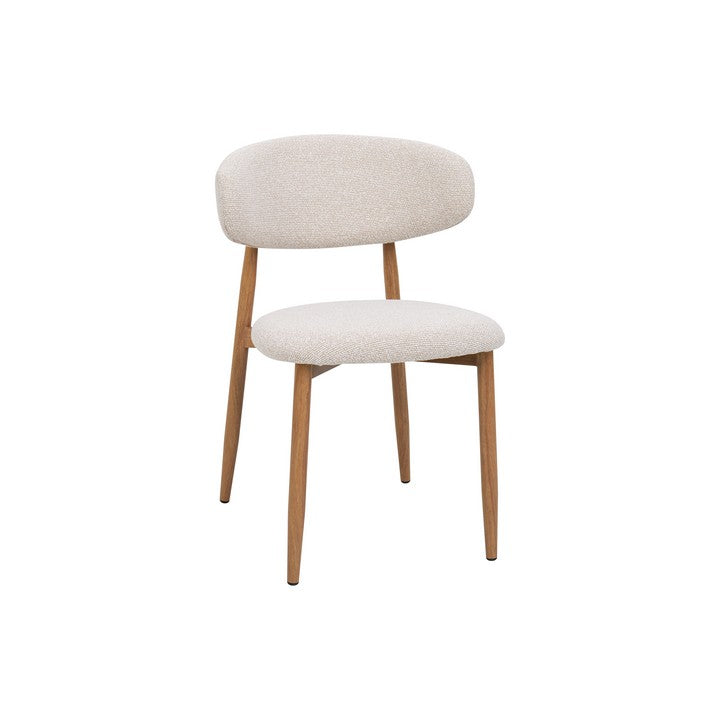 Meubar - Chaise de salle à manger Locarno - Tissu - Beige - 52 x 56 x 77 cm