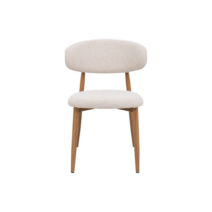 Meubar - Chaise de salle à manger Locarno - Tissu - Beige - 52 x 56 x 77 cm