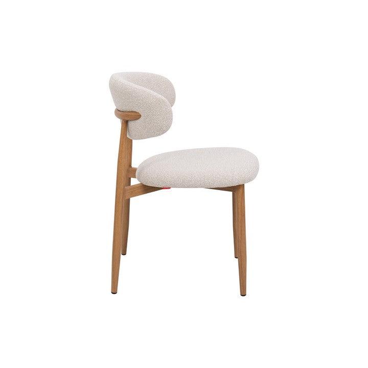 Meubar - Chaise de salle à manger Locarno - Tissu - Beige - 52 x 56 x 77 cm