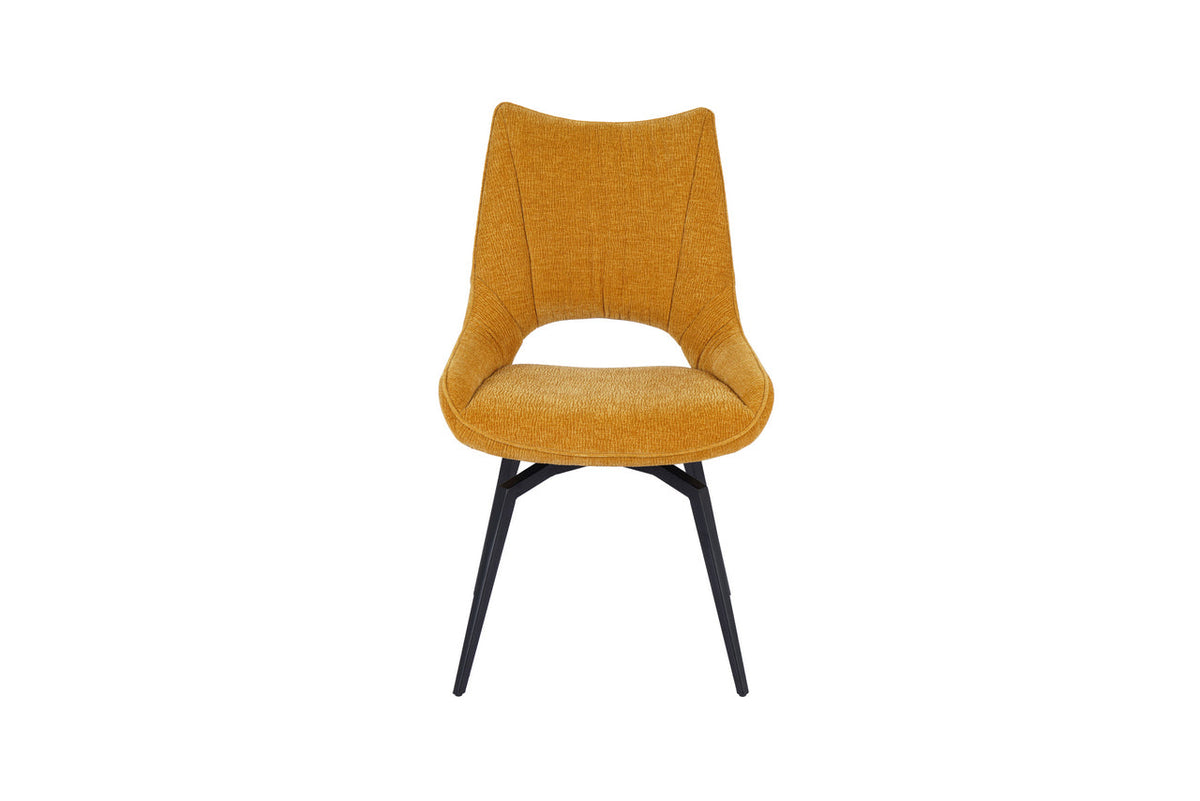 Meubar - Eetkamerstoel Monaco - STMONACO-K028-C260 (min per 2) - Stof - Geel - 64x94x54cm